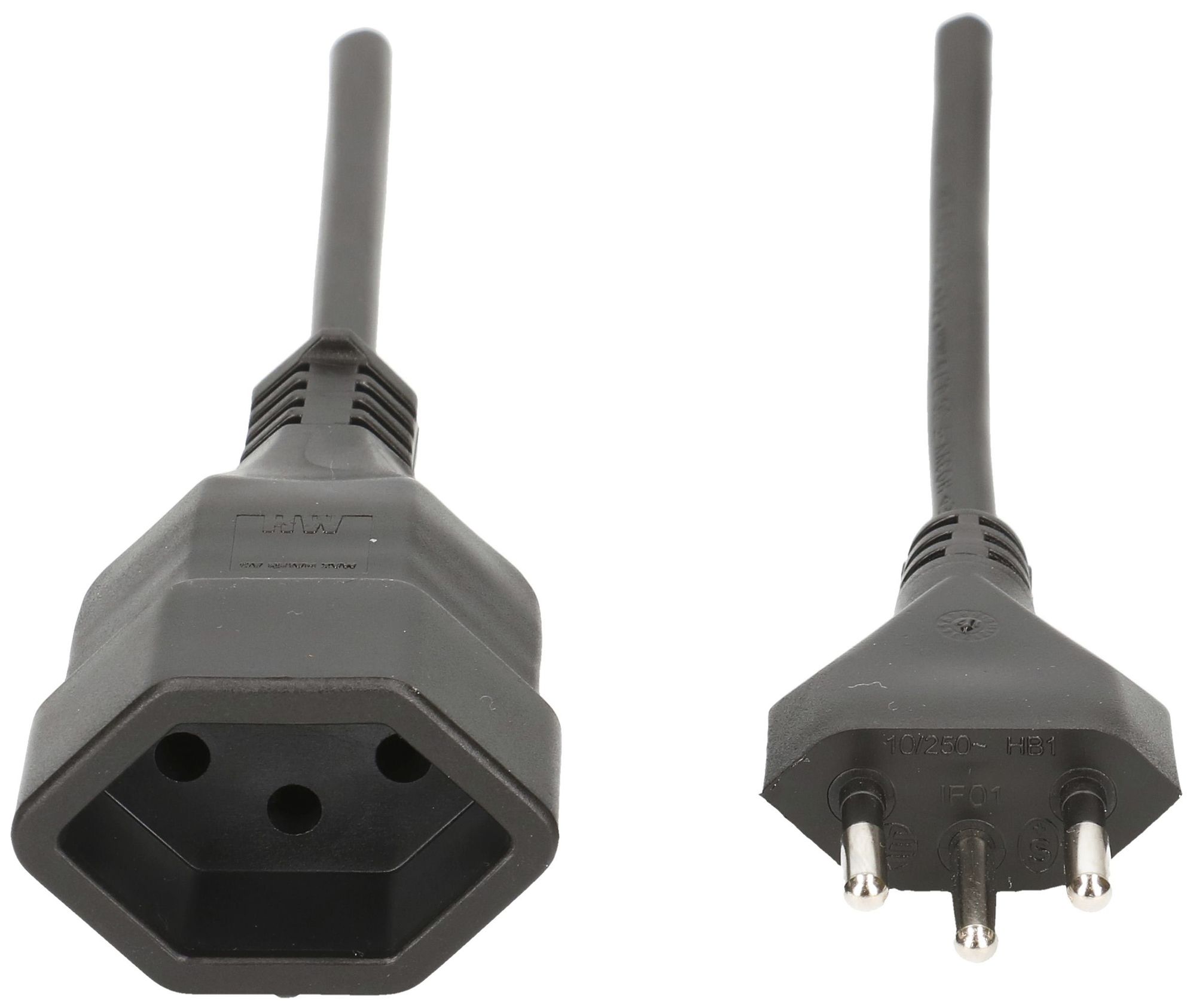 Rallonge MAX HAURI T12/T13 Td 3×1mm² 0.25m noir