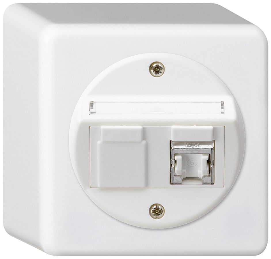 AP-Anschlussdose basico Kat.6 1RJ45/s weiss