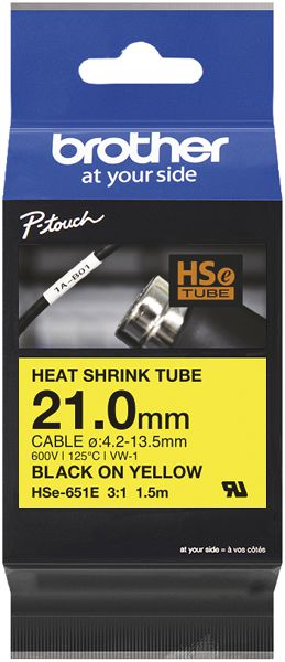 Guaina termoretraibile Brother HSE-651E 1.5m×Ø21mm per cavo Ø13.5…4.2mm gi-ne