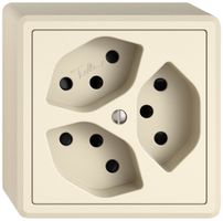 Presa AP EDIZIO.liv SNAPFIX® 3×T13 con shutter cr