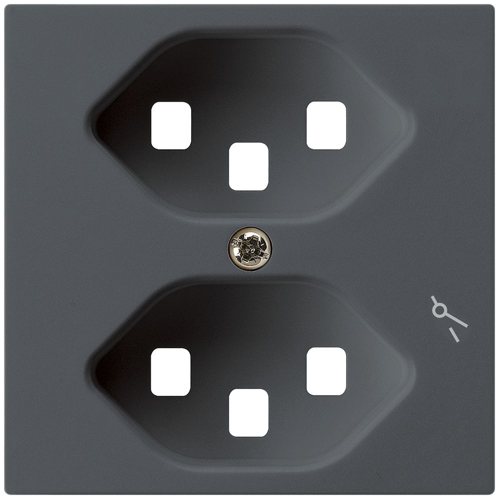 Plaque frontale pour prise Hager kallysto 2×T23 1×S H anthracite
