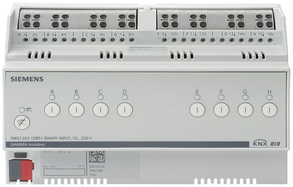 Entrata binaria KNX AMD Siemens N 263D51, 8-volte, 10…230VUC