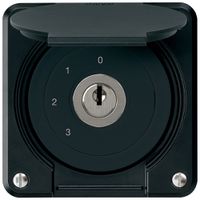 UP-Schlüsselschalter robusto IP55 mit Klappdeckel S5/1P schwarz