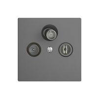 Stichdose SAT/TV DB52 EDIZIOdue dunkelgrau, mit IEC/F-Anschluss