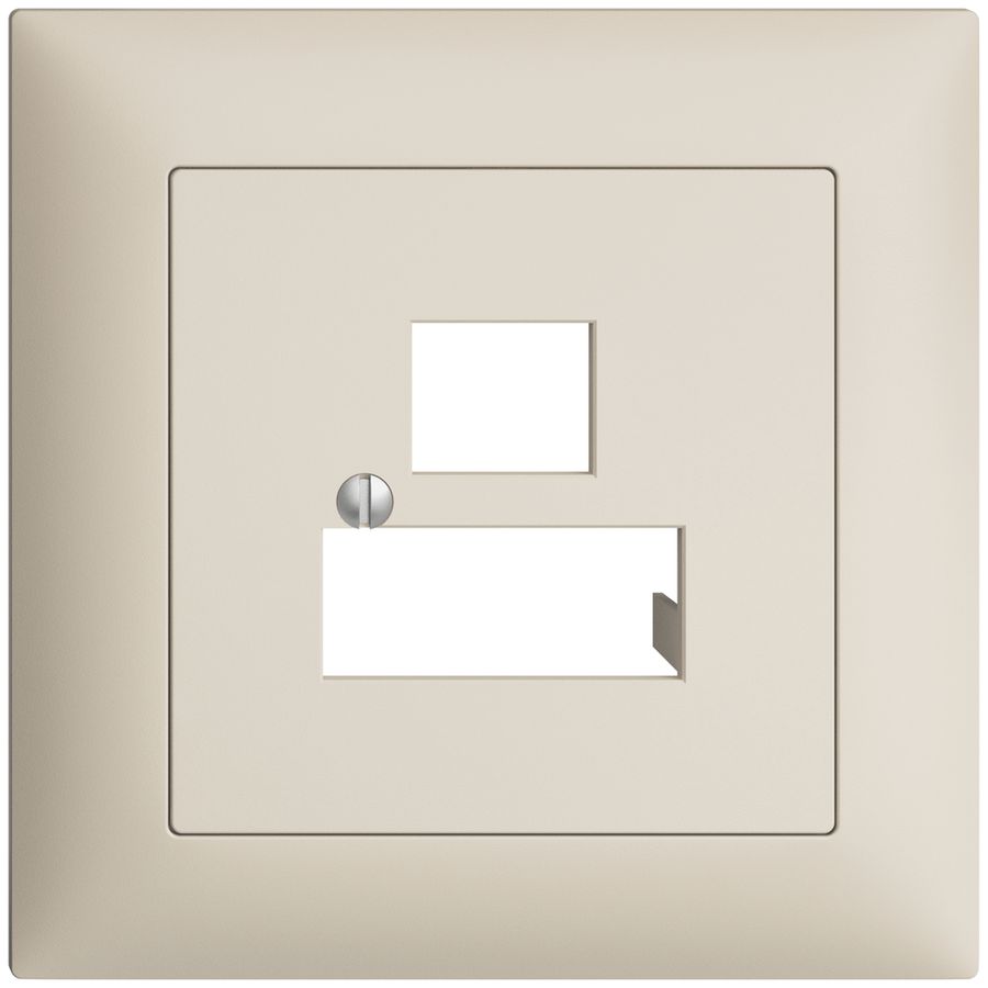 UP-Frontset EDIZIOdue crema 88×88mm 3×RJ45