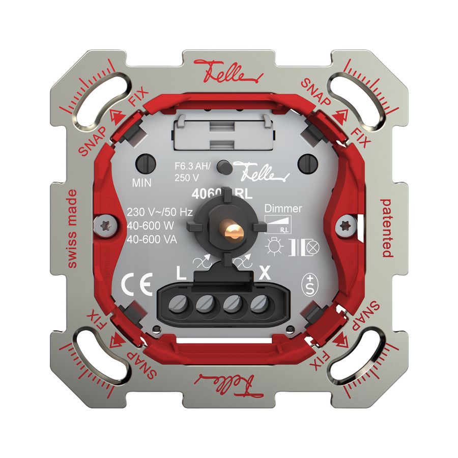 UP-Dimmer Feller SNAPFIX® Phasenanschnitt 40…600W/40…600VA