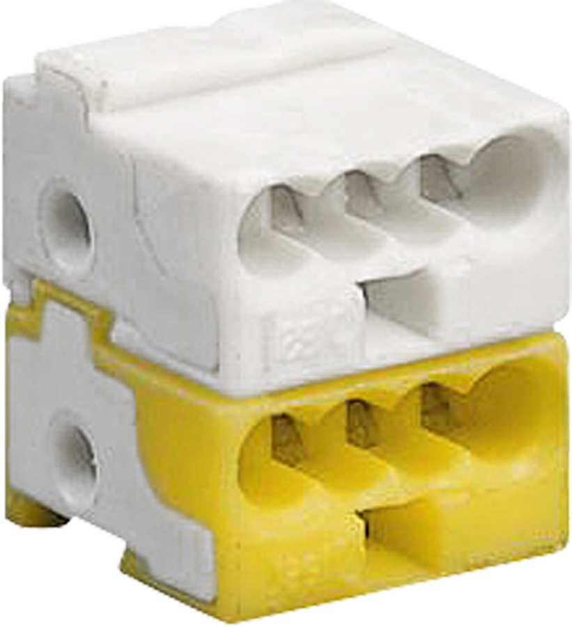 Anschlussklemme KNX WAGO PUSH WIRE 2×4×0.6…0.8/Ø1mm hellgrau/gelb