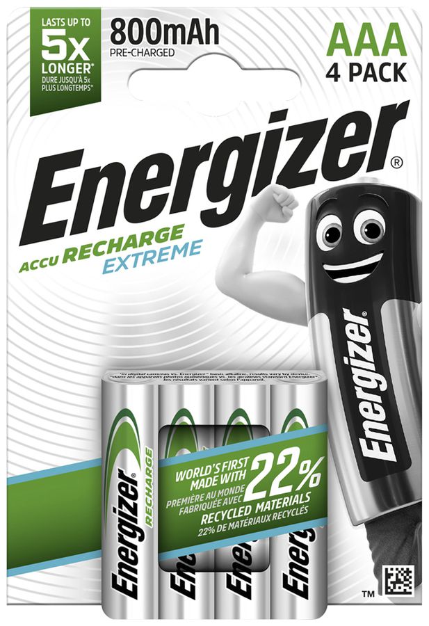 Accu NiMH Energizer Extreme HR03 1.2V, 800mAh, 4pezzi