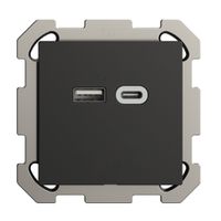 Prise ENC USB 18W type A + type C Feller EDIZIOdue FM 230V 3600mA noir