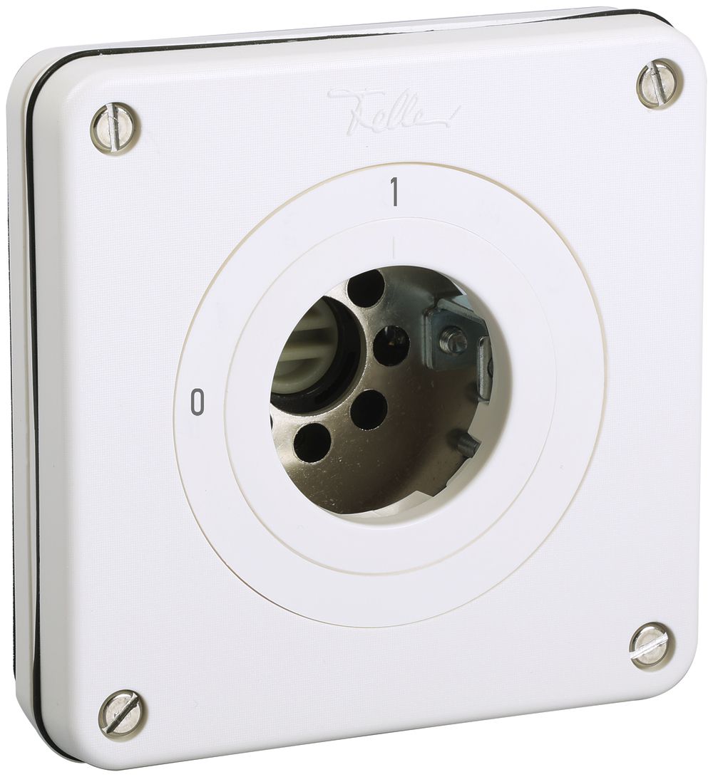 Interrupteur ENC s.cylindre NEVO 2P, IP55, 0-1, ret.9, blanc