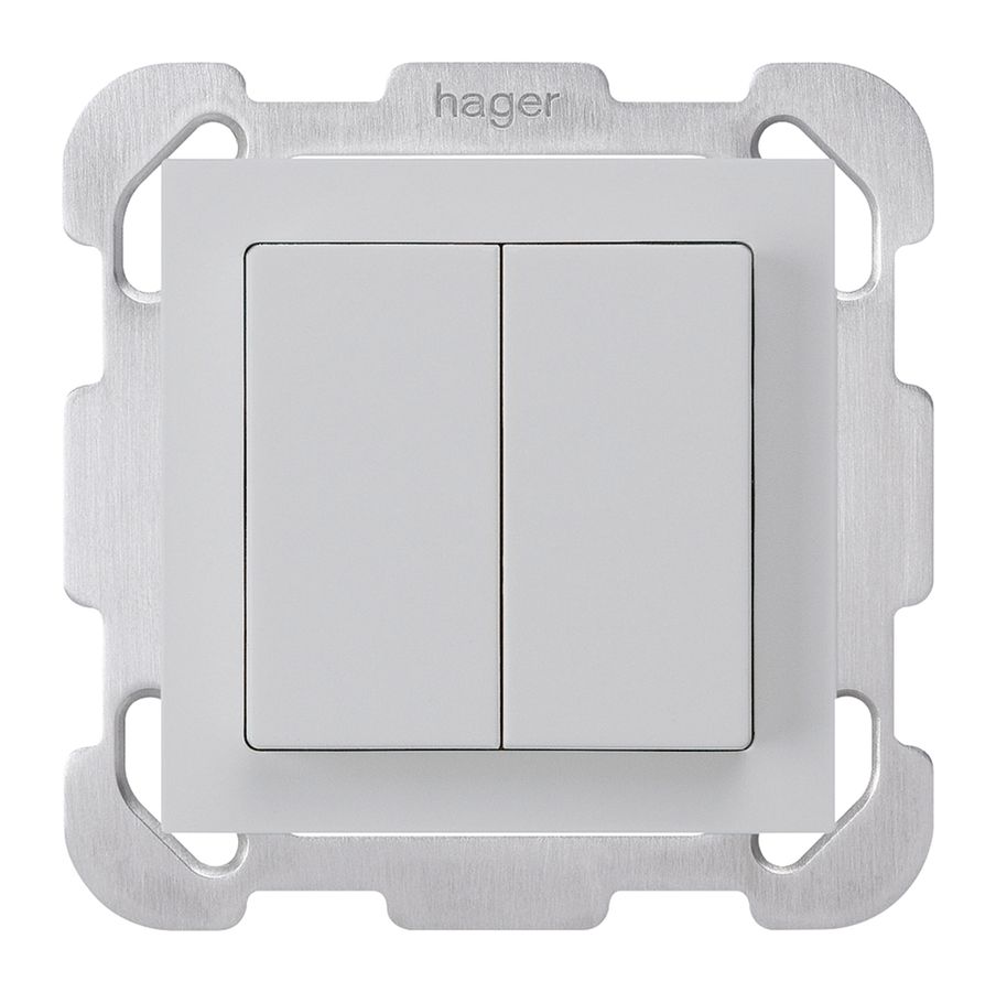 UP-Schalter kallysto 3/1P+AR/1 hellgrau mit Befestigungsplatte