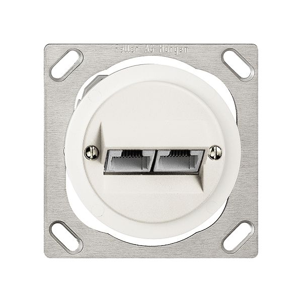 EB-Anschlussdose JK 43 2RJ45 getrennt, weiss