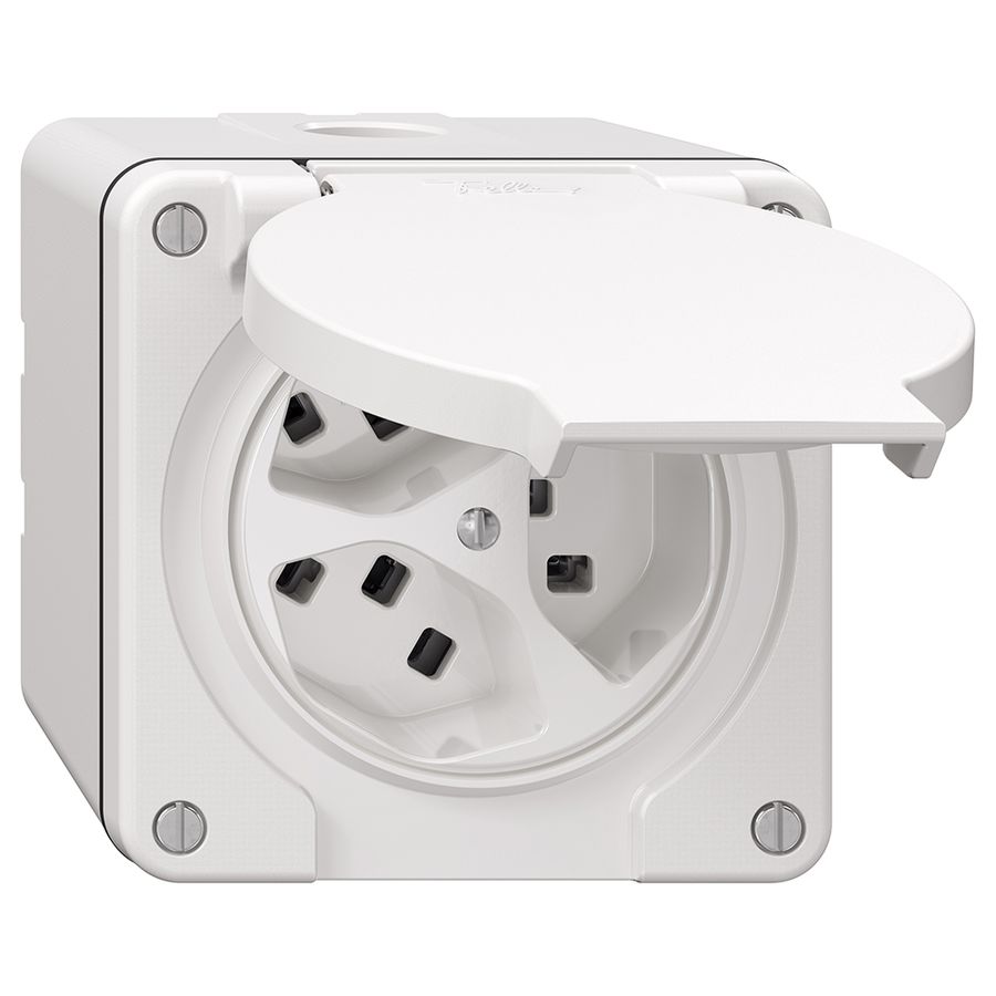 Prise NAP NEVO, 3×T23, IP21, blanc