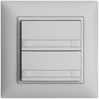 Poussoir ENC KNX 2× EDIZIOdue colore gris clair RGB sans LED avec insert papier