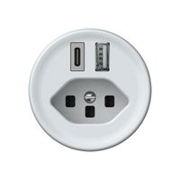 USB-Ladesteckdose origin 1×USB-A 1×USB-C 3000mA 5V mit Typ 23 weiss