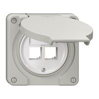 Montageset Feller S-One EASYNET N.CO, für 2×RJ45, Tiefe 28 mm, lichtgrau