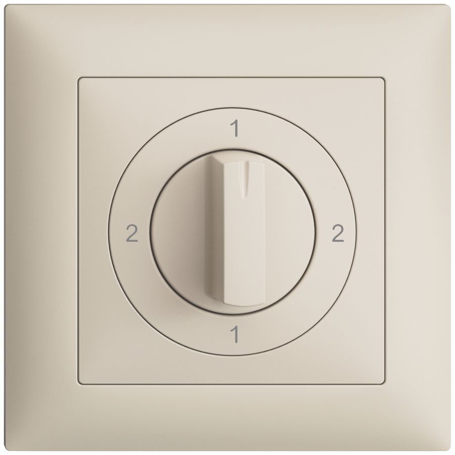 Frontset EDIZIOdue 2-1-2-1 crema 88×88mm für Drehschalter