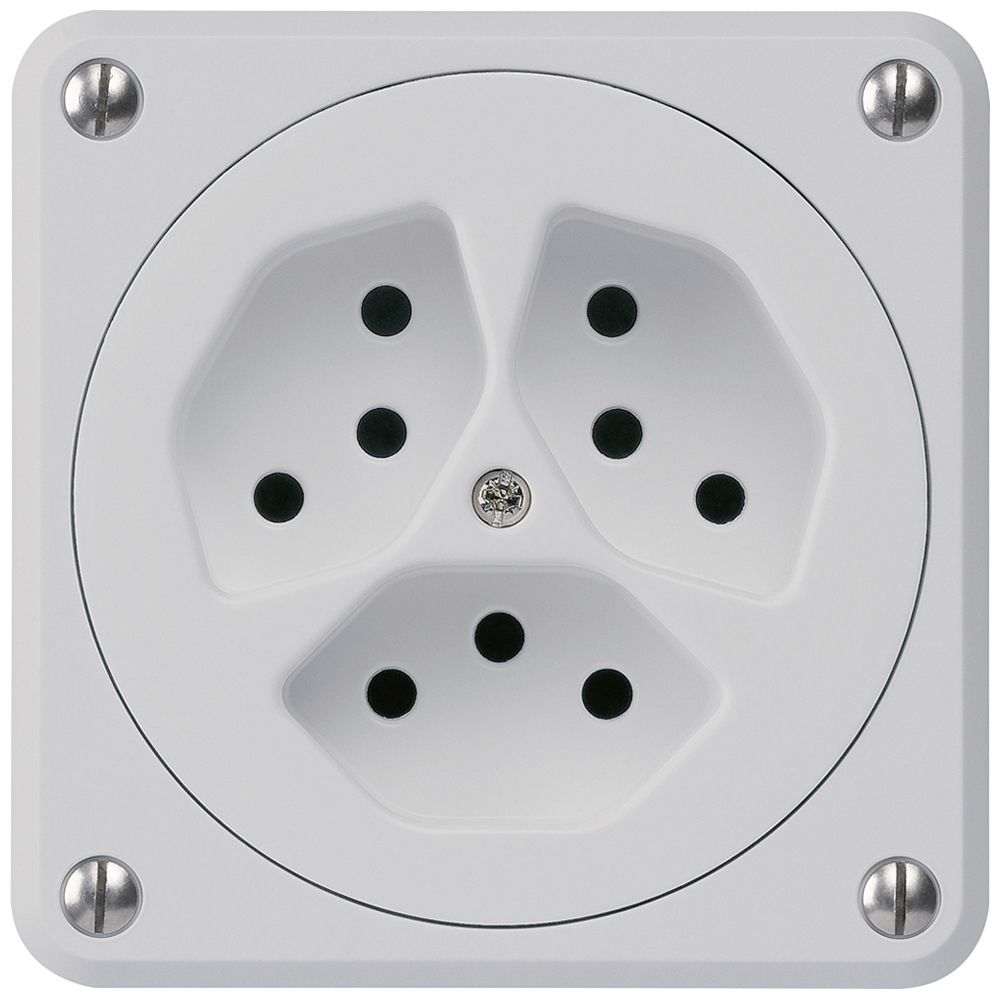 UP-Steckdose robusto 3×Typ 13 grau ohne Klappdeckel