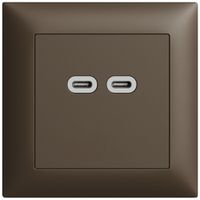 Prise ENC USB 18W 2×type C Feller EDIZIOdue FMI 230V 3600mA coffee