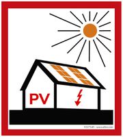 Warnaufkleber ELBRO Photovoltaik 90×100mm rot