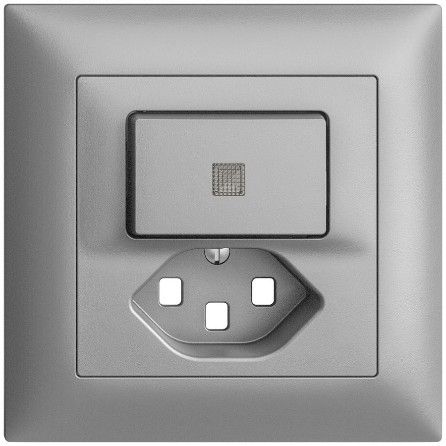 Kit frontale INC EDIZIOdue silver 88×88mm T23 con lente