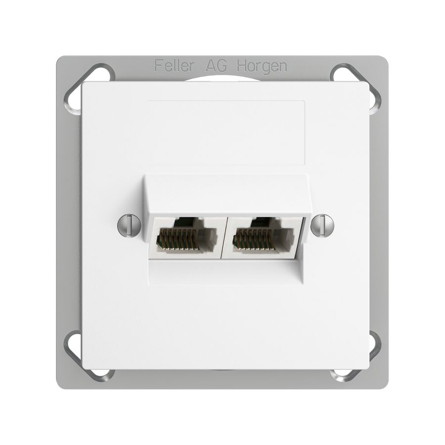 EB-Dose 2×RJ45/u 4P getr. EDIZIOdue weiss ITplus