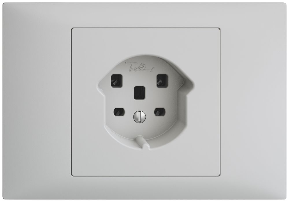 Prise INC EDIZIOdue T25 16A gris clair, bornes à vis