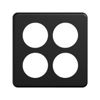 Abdeckplatte STANDARDdue 2×2 schwarz 4×Ø50