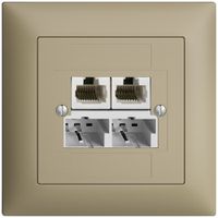 Scatola INC SOHO 2×TT/2×RJ45/u sep.ITplus EDIZIOdue sand