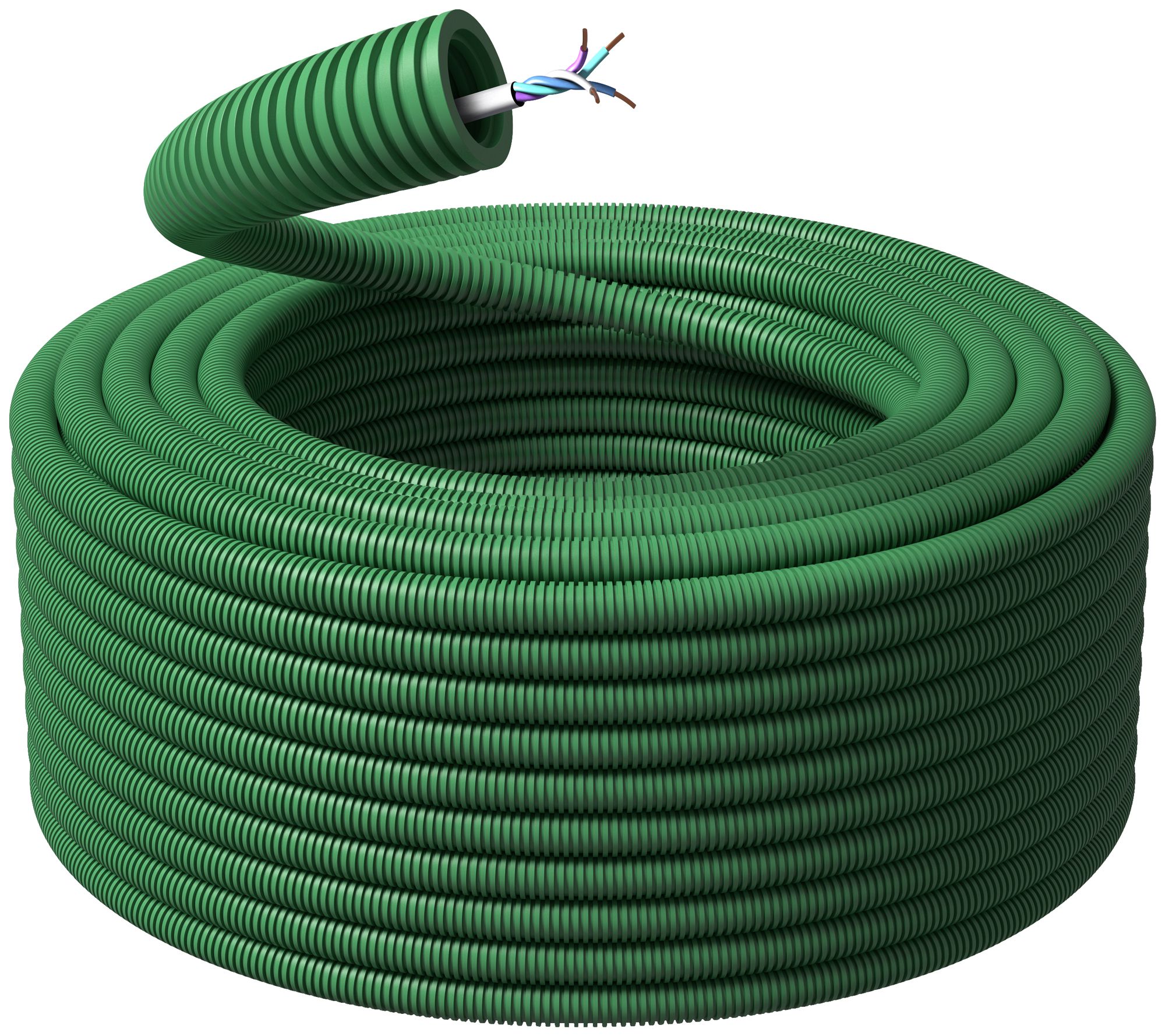 Tube d'installation précâblé KRFWG PM M20 vert avec câble U72 1×4×0.5mm²