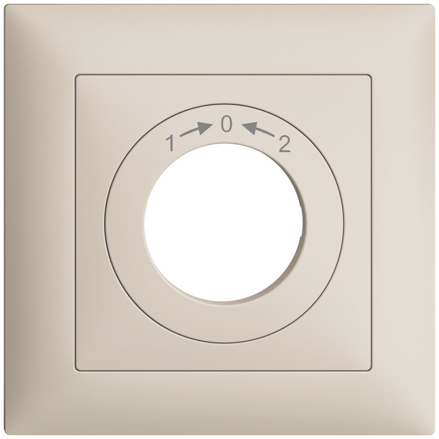 Frontset EDIZIOdue 1->0<-2 crema 88×88mm für Schwenktaster