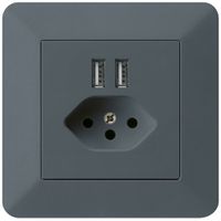 Prise ENC 2×USB & T13 kallysto.trend 2400mA anthracite