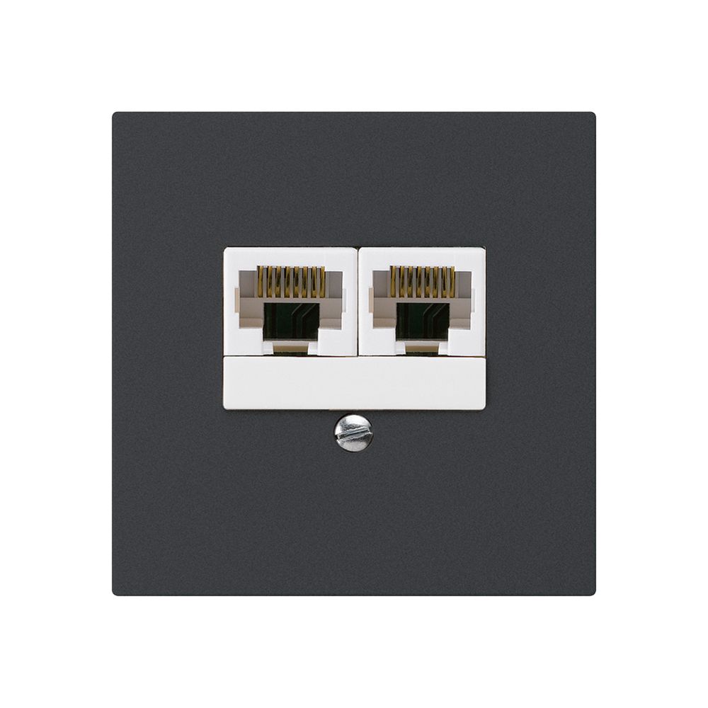 Einsatz zu Anschlussdose kallysto 2×RJ45u parallel schwarz