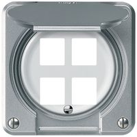Montageset robusto gerade für 4 Buchsen 86×86mm Aluminium