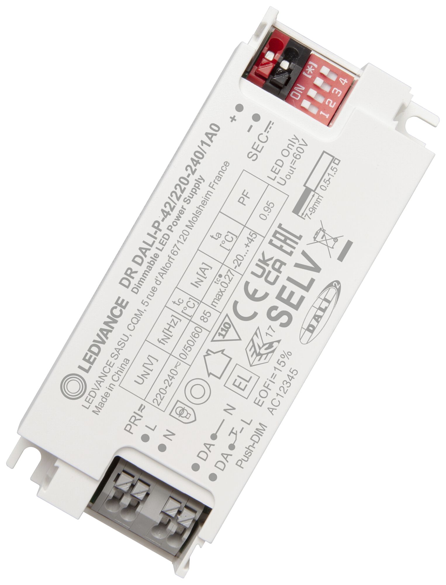 Alimentation LED LEDVANCE DR 42W 60V 300…1050mA DALI 105×45×25mm