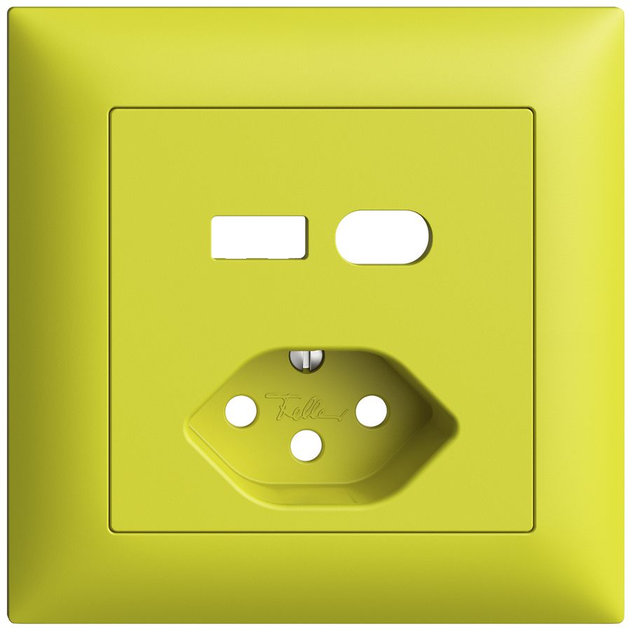 UP-Montageset Feller EDIZIOdue für Steckdose USB Typ A+C + Typ 13 lemon