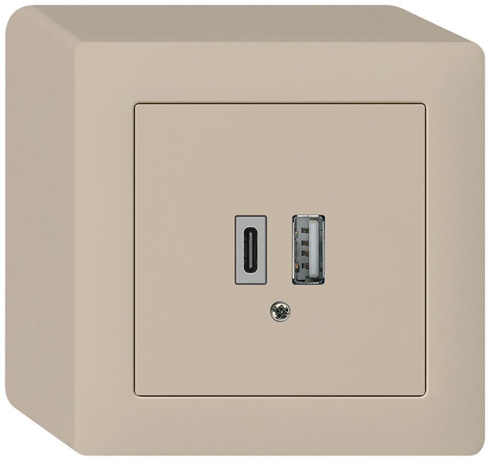 Prise de charge USB AP kallysto 18W PD 1×type A 1×type C beige