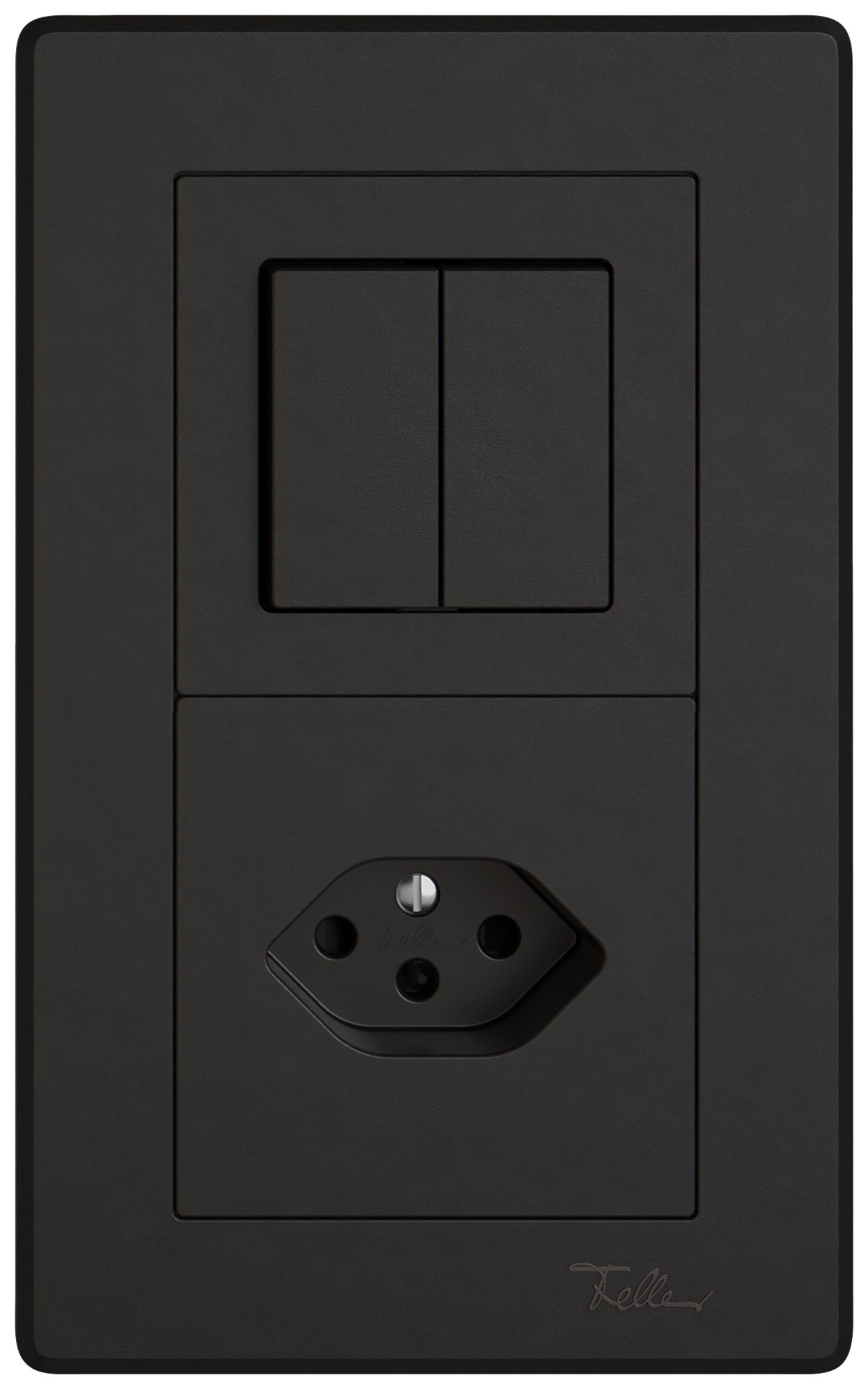 Combinazione INC EDIZIO.liv SNAPFIX® 2×1 156×96mm schema 1/3+3/1L+1×T13 nero