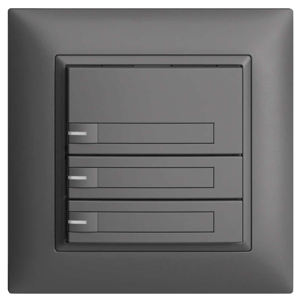 UP-KNX-Taster RGB EDUE FMI, 250mW, m.RGB-LED, m.Papier, 3×Taste, 1×Tastenb., dgu