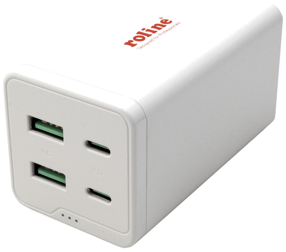 Netzgerät ROLINE 2×USB A 2×USB C 120W 20VDC 5A weiss