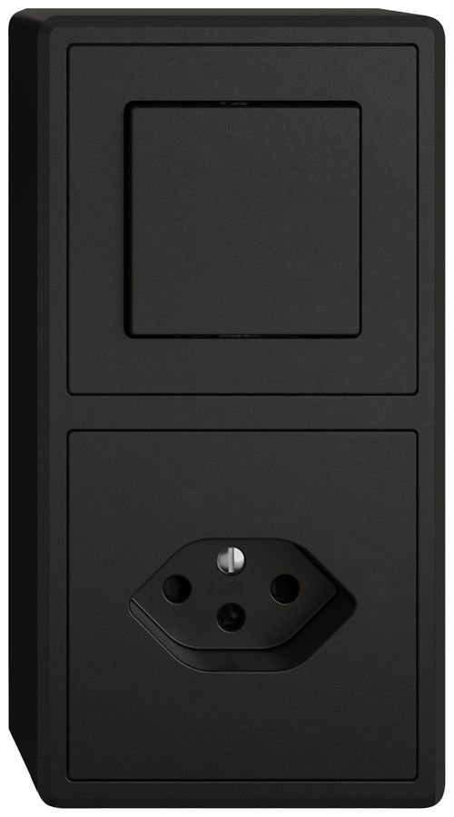 Combinaison AP EDIZIO.liv SNAPFIX® 2×1 140×74mm schéma 3/1L+1×T13 noir