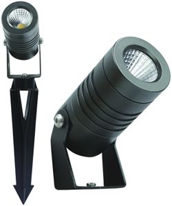 Lampada a picchetto LED BOLT, 12VDC, 9W, 300lm, RGB, IP67, nero