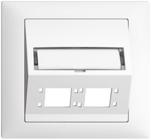 EB-Montageset EDIZIOdue FKE Schrägauslass 2×R&M Kat.6A/LC spezial, weiss