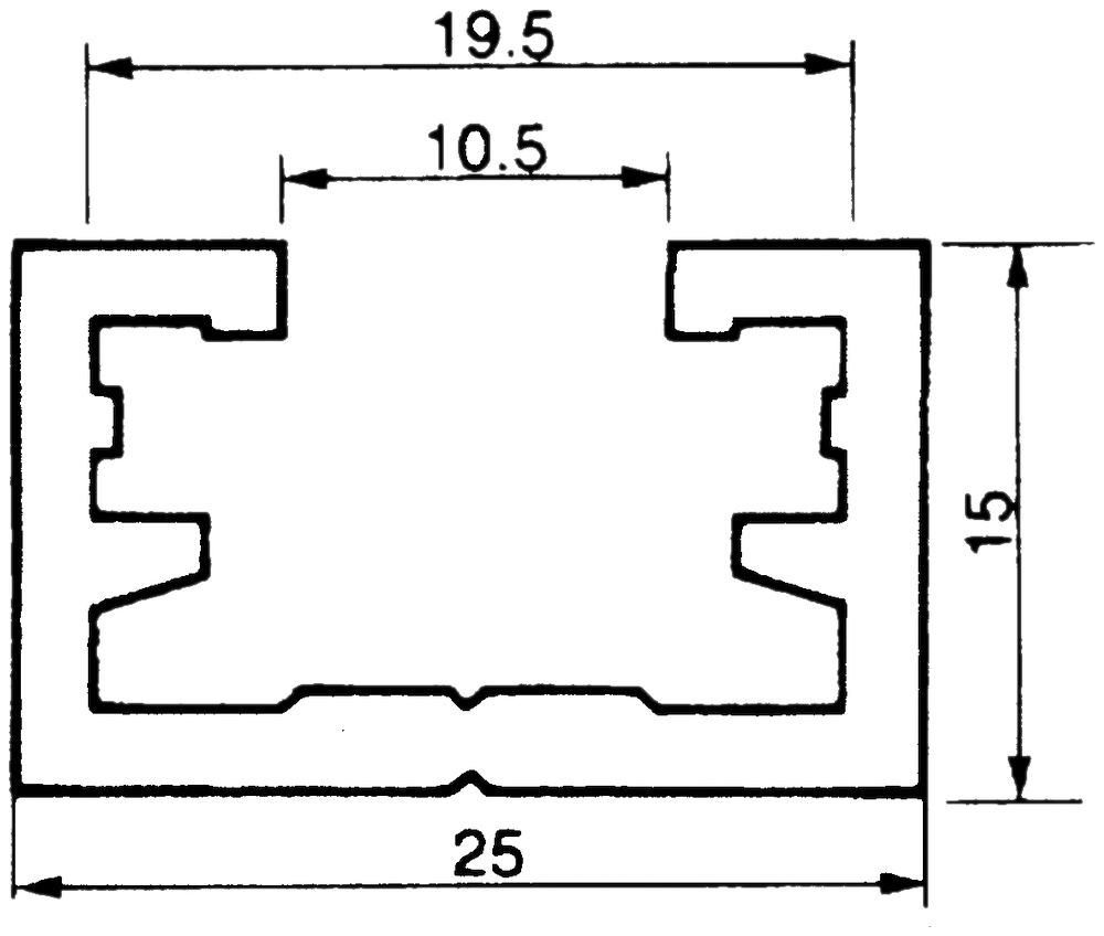 Befestigungsschiene Almatec 25×15mm L=3m