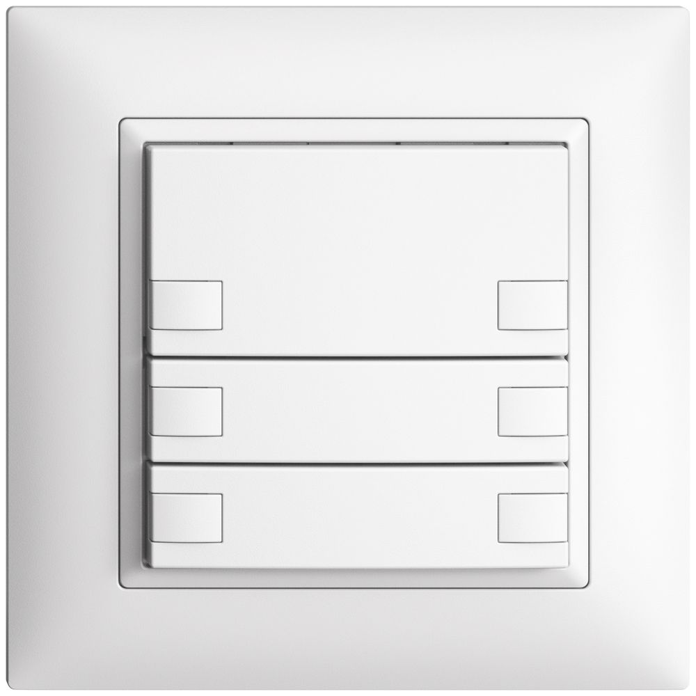 Poussoir ENC KNX 6× EDIZIOdue blanc RGB sans LED