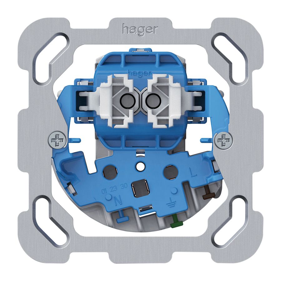 Combinazione INC Hager sch 6 + 1×tipo 13 77×77mm luminoso
