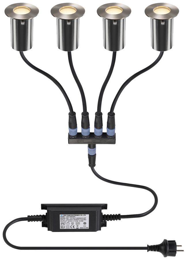 EB-LED-Bodenleuchte SLV TRAIL-LITE IP44/67 5W 100lm 830 Ø60mm 4er Set