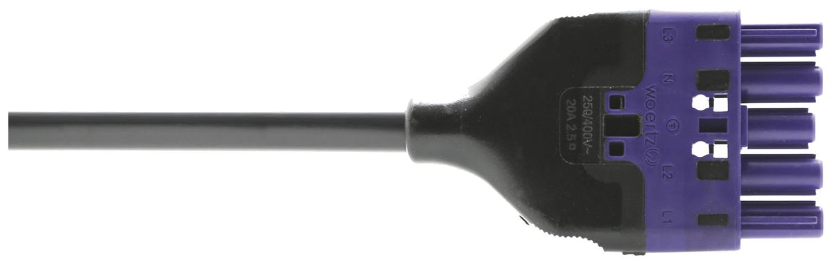 Anschlussleitung Woertz 49345/C1 5×1.5mm² 400V 16A 8m vi Buchse-frei Cca