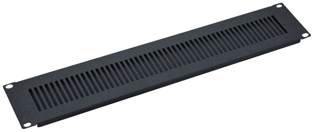 Blindplatte 19" VALUE, mit Belüftungsschlitzen 2HE St schwarz