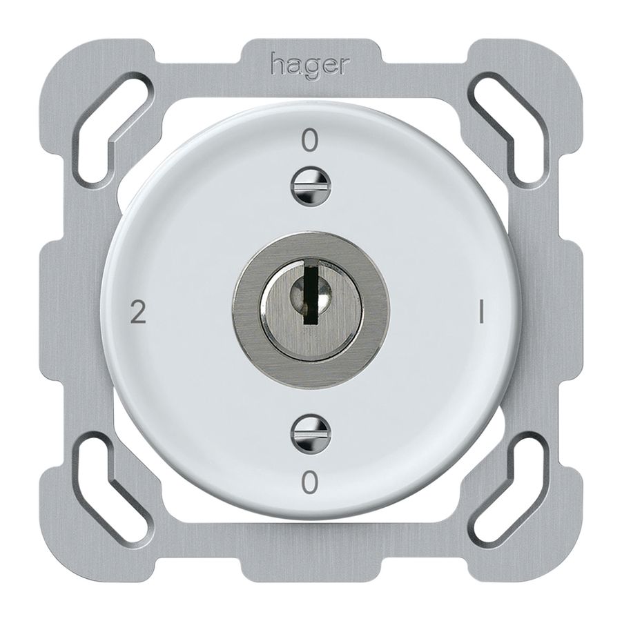 Interrupteur à clé ENC origin commutateur 2/1L 16A 250V 0-1-0-2 77×77mm blanc